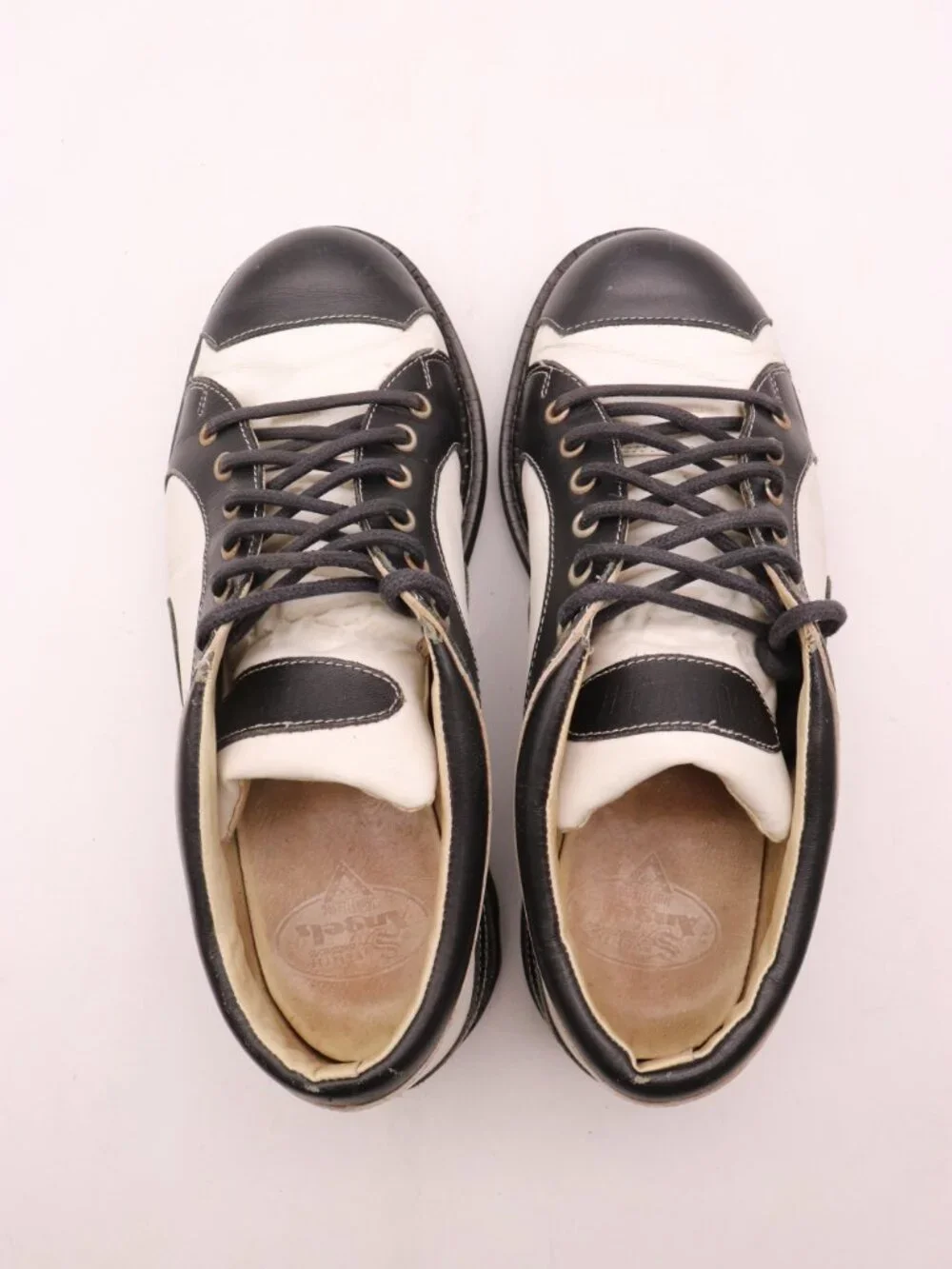 John Fluevog 7th Heaven Angel Men's Size 8.5 Derby Oxfords Black White Lace Up